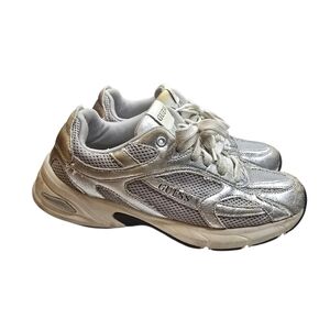 Guess Gray Silver Metallic Sneakers Women's Size 10